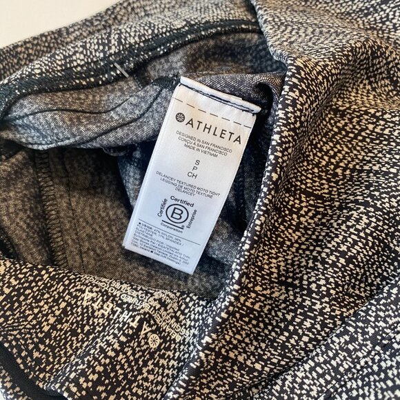 NWT Athleta Delancey Textured Moto Tight‎ Leggings Braiden Black Women's Small - Picture 11 of 12